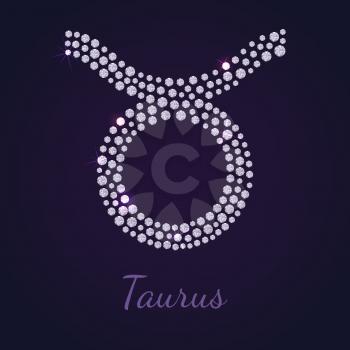 Diamond signs of the zodiac Taurus. Vector Illustration. EPS10