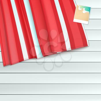 Summer background with photo and copyspace, vector illustration