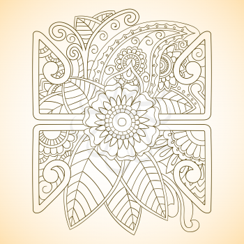 Beautiful decorative floral ornamental sketchy pattern, doodle style. Vector vintage excellent apply for cover presentation, prints and design element.