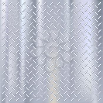 Close-up industrial metal background texture. Stell plate with diamond shape, metallic template. Vector illustration