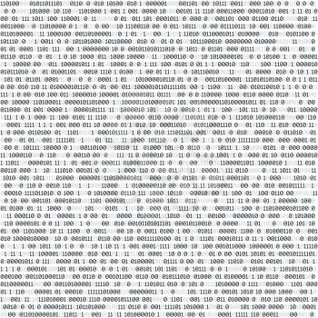 Binary computer code. Technology horizontal background isolated on white. Data pattern with zero and one. Template for concept of security, programming and hacking, deep decryption and encryption.