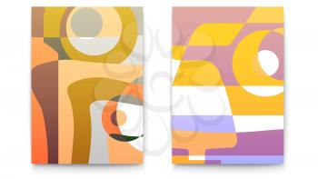 Abstract backgrounds for Cafe menu. Retro design templates for restaurant menu card. Set of cards for corporate identity, flyer or cover, 3D illustration.