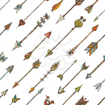 Hand-drawn various arrows on white background.