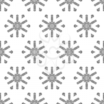 Endless background for your Christmas design. Black and white illustration.