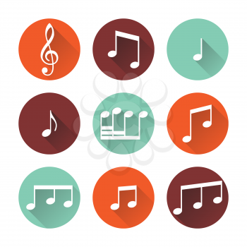 Music buttons isolated on white background. Vector illustration.