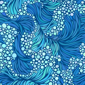 Sea waves background. Blue illustration.