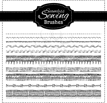 Hand-drawn stitches, seams and page dividers.  All used pattern brushes are included. 