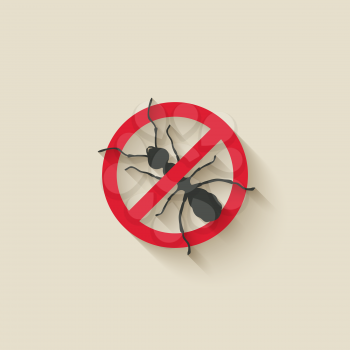 ant warning sign - vector illustration. eps 10