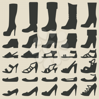 women shoes set - vector illustration. eps 8