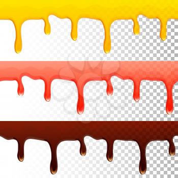 honey jam chocolate seamless transparent drips - vector illustration. eps 10