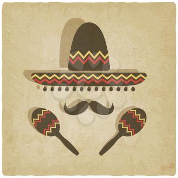 Mexican sombrero old background - vector illustration. eps 10