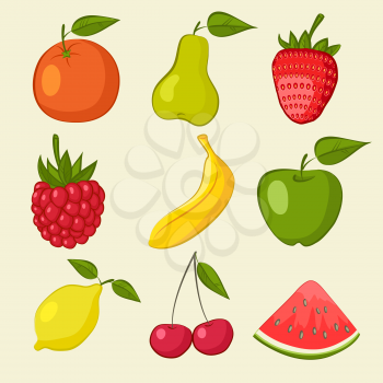 fruit and berries icons - vector illustration. eps 8