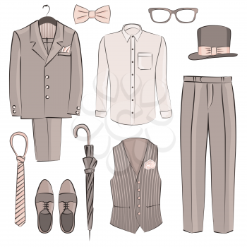 sketch groom clothing - vector illustration. eps 8