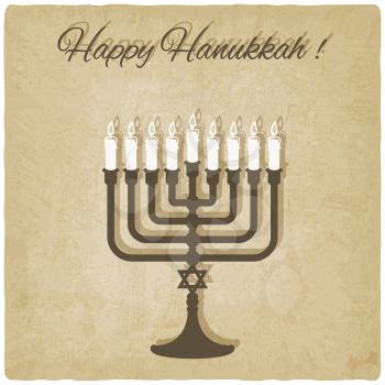 Happy Hanukkah card old background - vector illustration. eps 10