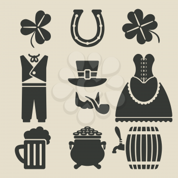 St. Patricks Day symbols set - vector illustration. eps 8