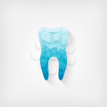 tooth blue polygon symbol - vector illustration. eps 10