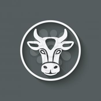cow head symbol - vector illustration. eps 10