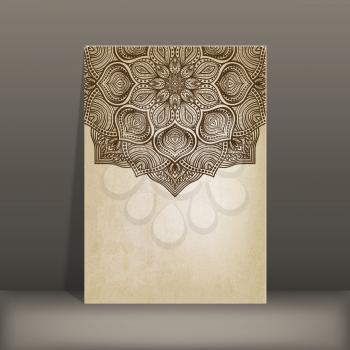 grunge paper card with circular pattern - vector illustration. eps 10