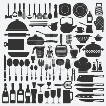 cookware kitchen set. vector illustration - eps 8