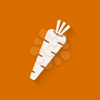 Carrot icon orange background. vector illustration - eps 10