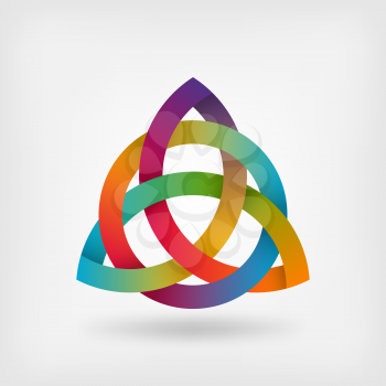 triquetra symbol in rainbow colors. vector illustration - eps 10