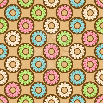 donuts seamless pattern. vector illustration - eps 8
