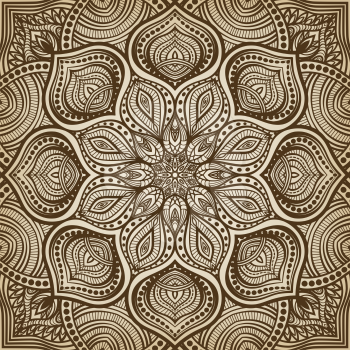 mandala. brown circular pattern background. vector illustration - eps 8