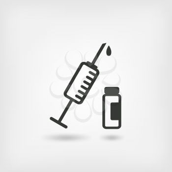 medical symbol. syringe and vial. vector illustration - eps 10