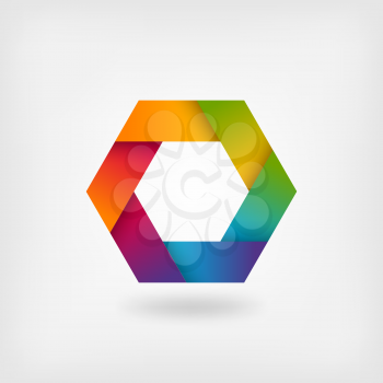 abstract rainbow hexagon. vector illustration - eps 10 