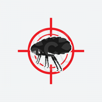 flea icon red target - vector illustration. eps 8