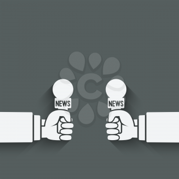 hands with microphones - vector illustration. eps 10