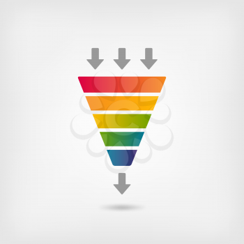 rainbow color marketing funnel - vector illustration. eps 10