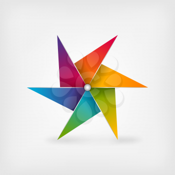 rainbow pinwheel symbol. vector illustration - eps 10 