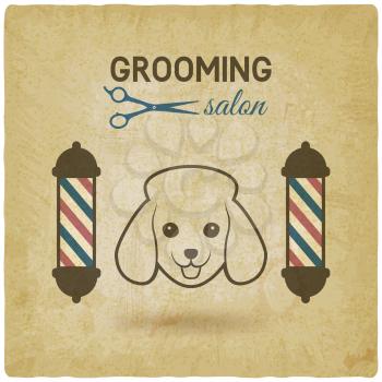 pet grooming salon logo design vintage background. vector illustration - eps 10