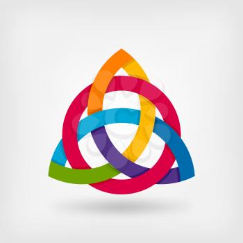 abstract symbol triquetra in rainbow colors. vector illustration - eps 10