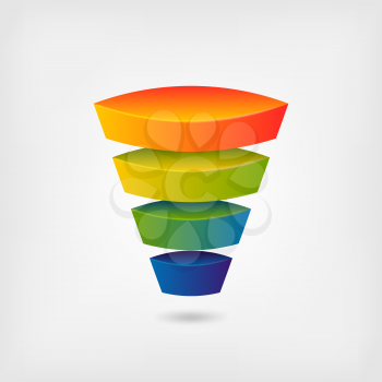 business marketing multicolor funnel. vector illustration - eps 10
