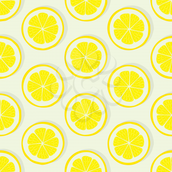 lemon slice seamless pattern on white background. vector illustration - eps 10