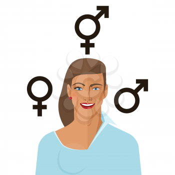 Transgender concept man to woman. vector illustration - eps 10