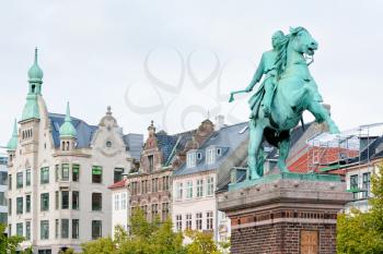 Statue of Absalon on Hojbro square in Copenhagen, Denmark 