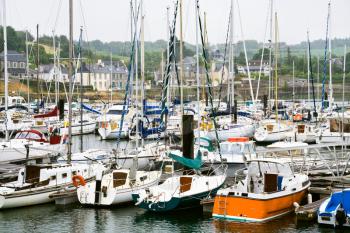 yacht mooring in Treguier town in Brittany France