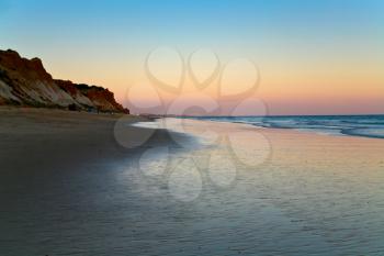 evening on Atlantic ocean coast, Algarve, Portugal