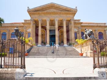 Teatro Massimo - famous opera house on the Piazza Verdi in Palermo, Sicily on 24 June, 2011