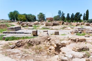 ruins of antique Greek Temple in Sicily