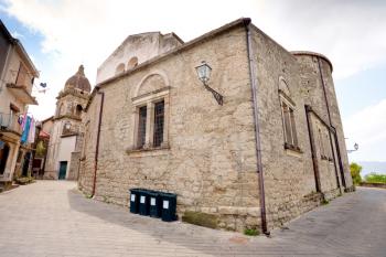 back view on urban church in Castiglione di Sicilia, Italy