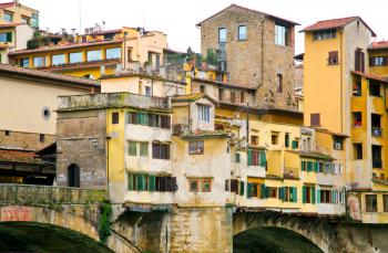 view on Ponte Vecchio in Florence from below