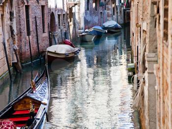 canal, gondola, boats in Venice, Italy