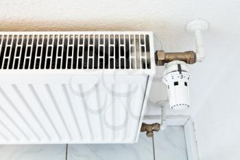 white home heat radiator close up