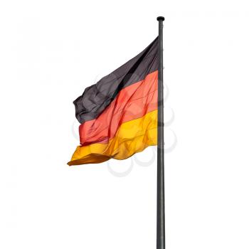 flagpole with state flag of Germany outdoors