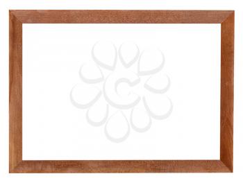 dark brown flat picture frame with cutout canvas isolated on white background