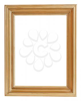 wide clacssical gilt picture frame with cutout canvas isolated on white background